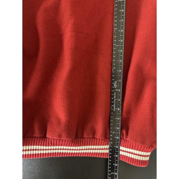 VTG 90s Warner Bros Bugs Bunny Varsity Jacket Acme Clothing Wool Red Black M USA - Picture 7 of 7